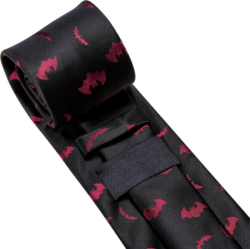 Dubulle Mens Tie Set Solid Paisley Silk Striped Necktie for Men with Cufflinks Tie and Pocket Square - Image 5